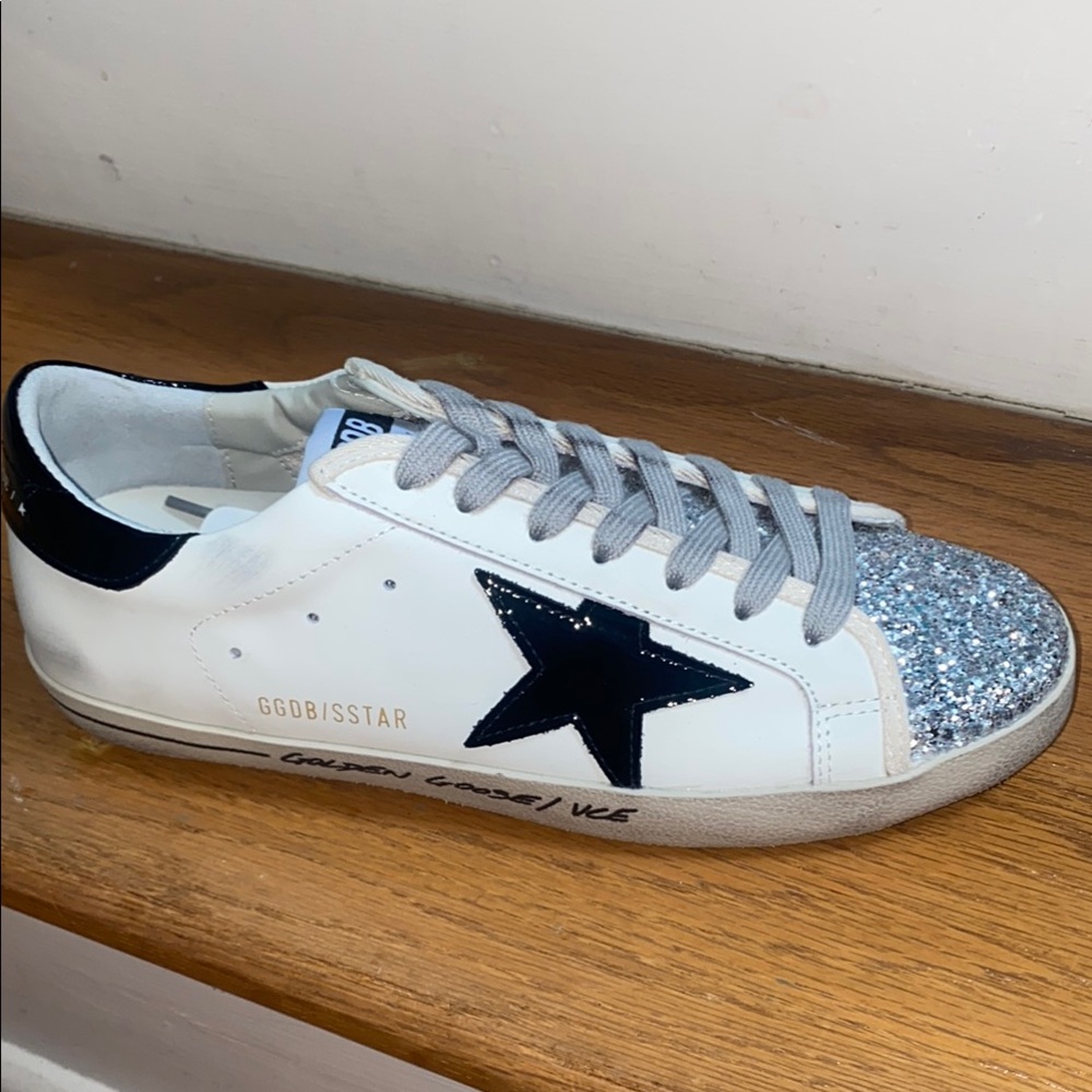 New! Golden Goose Glitter Toe Sneakers